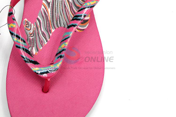 Great Zebra Printed Rose Red Summer Slippers for Sale