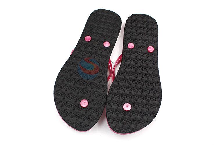 Decorative Flower Printed Red Summer Slippers for Sale