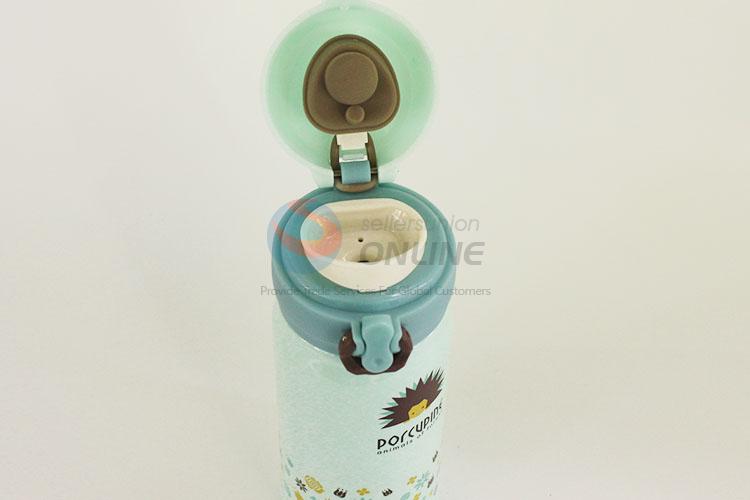 Sky Blue Color Cartoon Hedgehog Pattern Water Bottle 304 Stainless Steel Vacuum Cup Portable Water Bottles