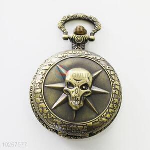 Cool Skull Pattern Vintage Bronze Metal Pocket Watches