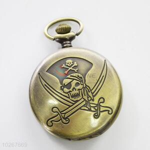 Cool Skull Metal Quartz Pocket Watches for Promotion