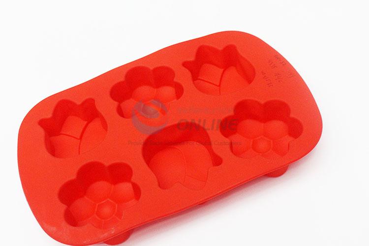 Hot Selling Red Flower Silica Gel Cake Mold