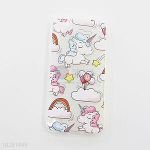 Pink Color Cartoon Unicorn Pattern Silicone Mobile Phone Shell for iphone