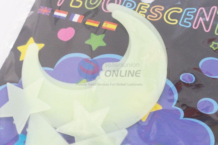 Cute style low price moon&star shape luminous stickers