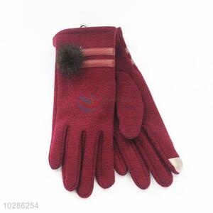 Beautiful style cheap top quality red women glove