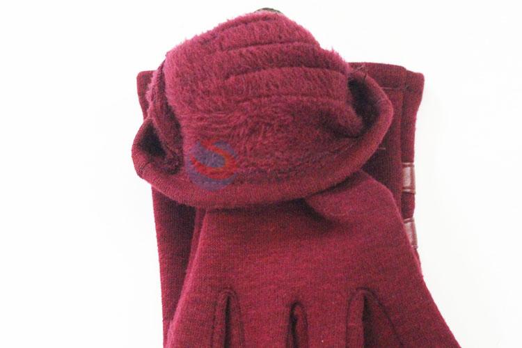 Beautiful style cheap top quality red women glove