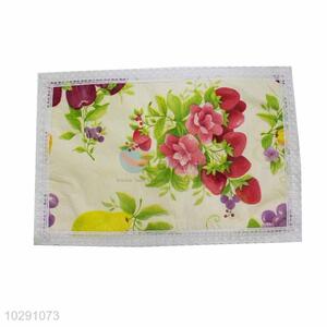 Red Flower Pattern Easy Clean Table Mat/Placemat for Restaurants