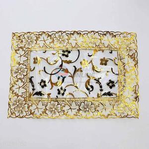 Gold Flower Pattern Easy Clean Table Mat/Placemat for Restaurants