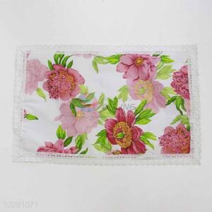 Wholesale Pink Flower Pattern Easy Clean Table Mat/Placemat for Restaurants