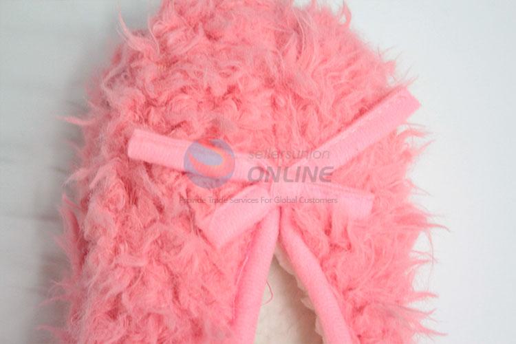 Promotional pure color plush indoor ground sandals