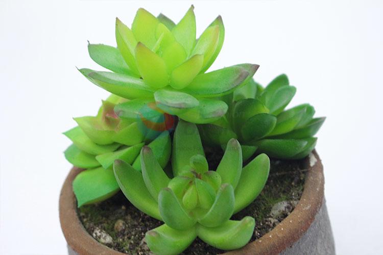 Low Price artificial succulent plant pot round flowerpot with 2 ears