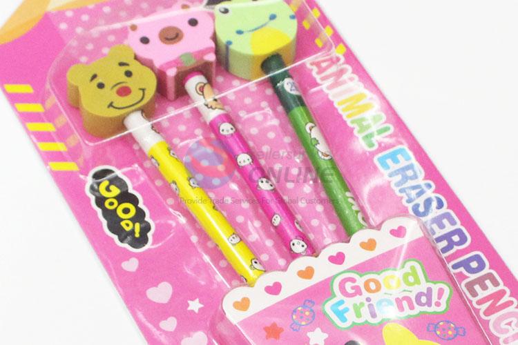 Top quality cheap high sales eraser&pencil stationery set