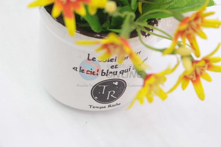 Fashion artificial flower with milk pan shape flowerpot