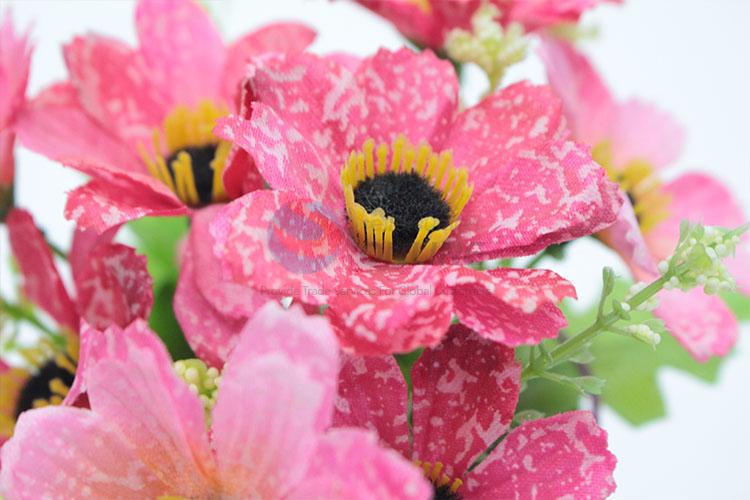 Popular promotional artificial flower with iron flowerpot for home decoration