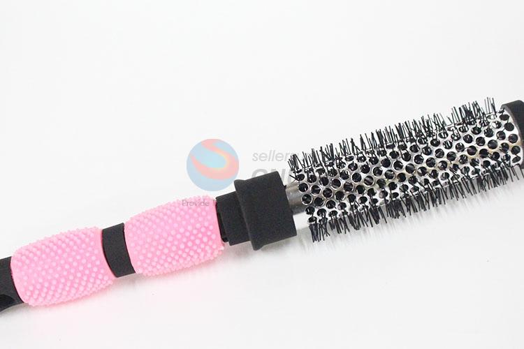 Pink Color Handle Cylinder-shaped Massager Comb