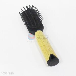 Utility Yellow Color Cylinder-shaped Paddle Brush Antistatic Comb