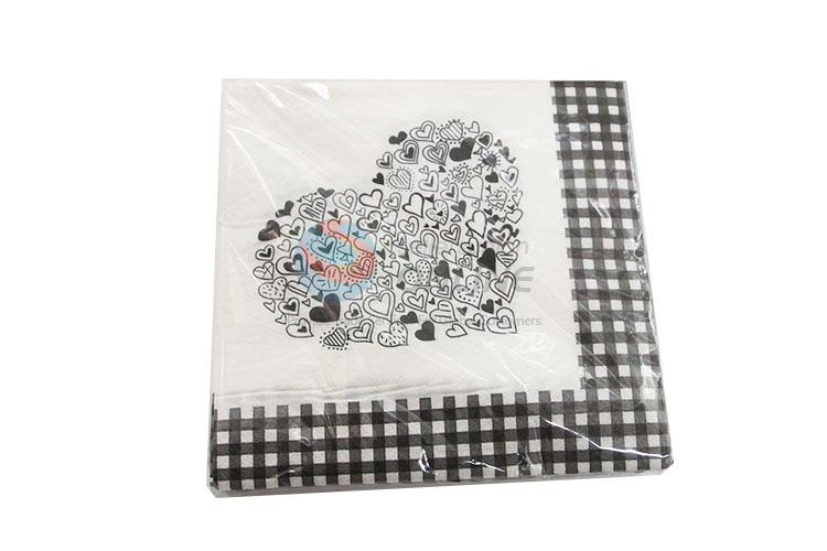 Top Selling Heart Printed Square Paper Towel for Sale