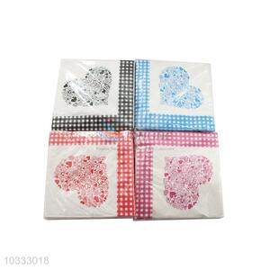 Top Selling Heart Printed Square Paper Towel for Sale