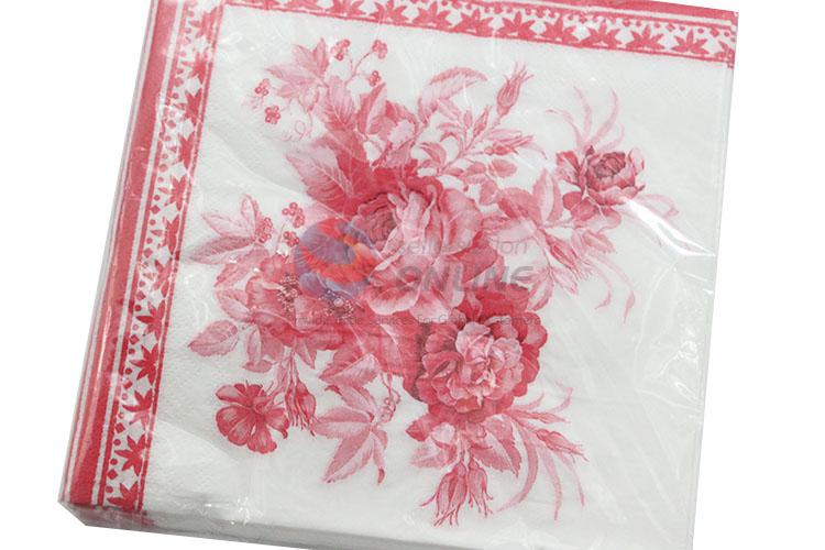 Professional Flower Printed Square Paper Towel for Sale