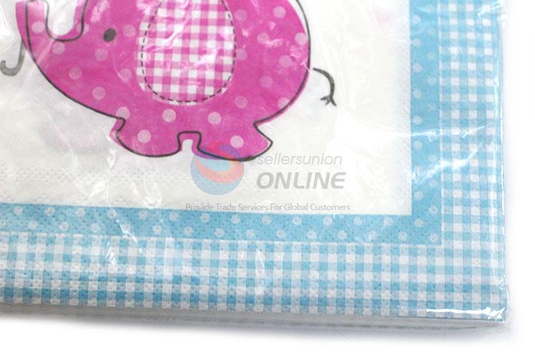 Cute Cartoon Elephant Printed Square Paper Towel for Sale