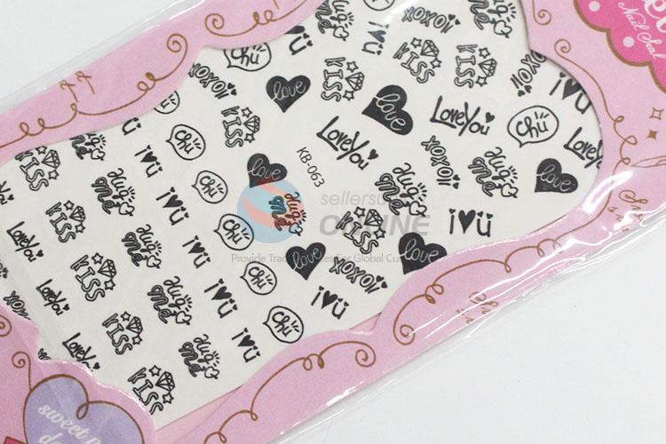 Promotional best fashionable black nail sticker