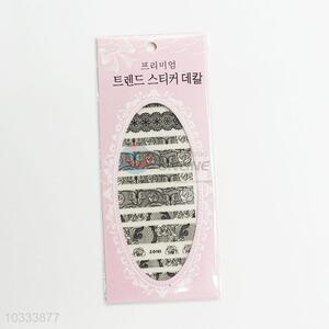 New product cheap best black lace nail sticker