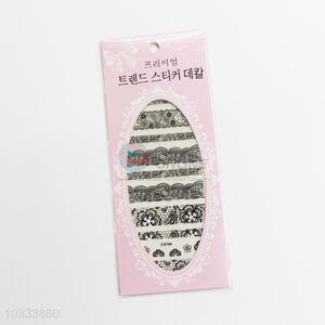 Cheap good quality black lace nail sticker