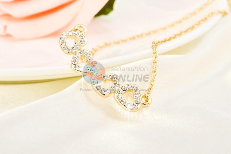 Fancy delicate top quality heart short necklace