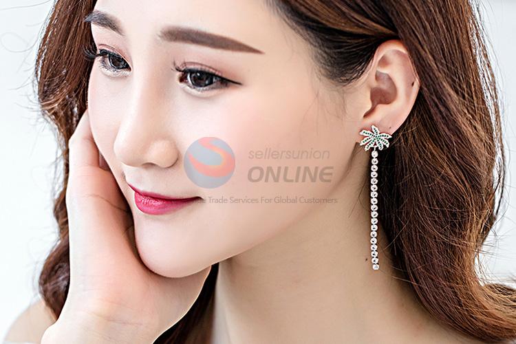 Cute design wholesale coconut tree long earrings