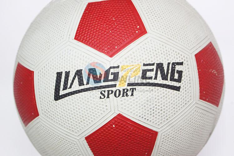 White Red Color Outdoor Sports PVC Split Leather Traning Soccer