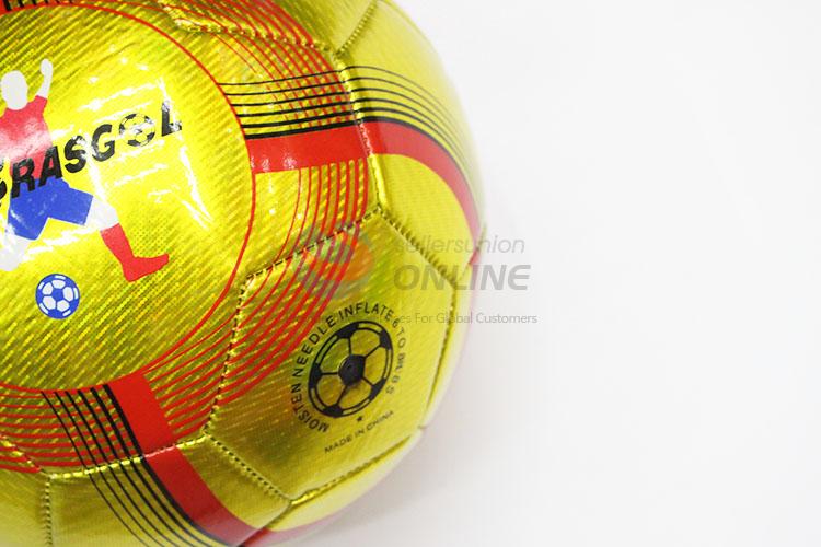 Gold Color Match Club Training PVC Split Leather Football Soccer