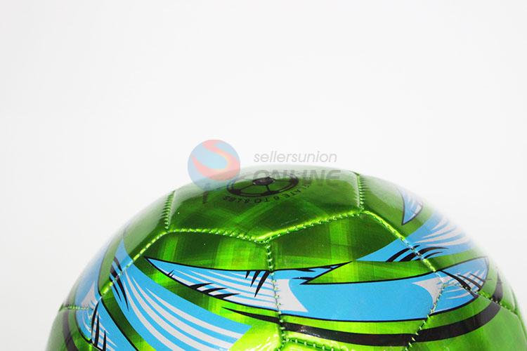 Shining Green Color PVC Split Leather Soccer Ball Football