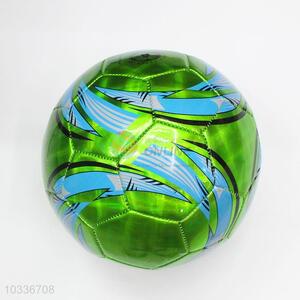 Shining Green Color PVC Split Leather Soccer Ball Football