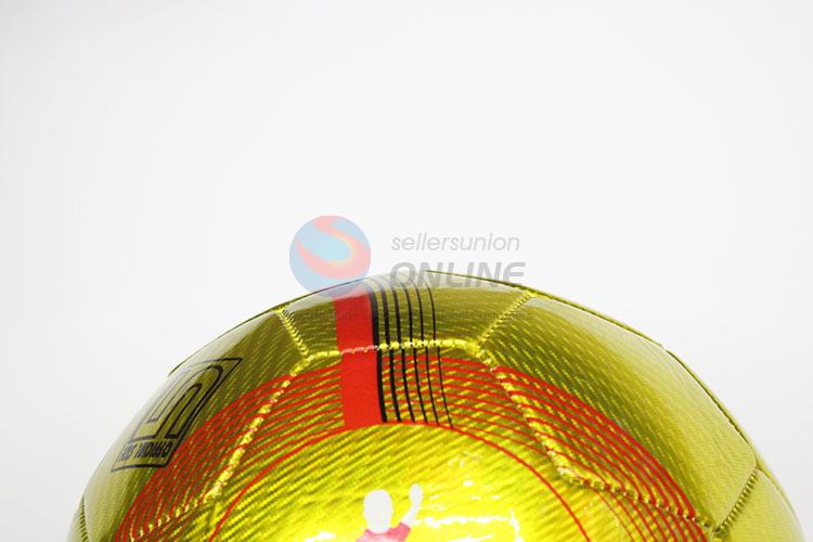 Gold Color Match Club Training PVC Split Leather Football Soccer