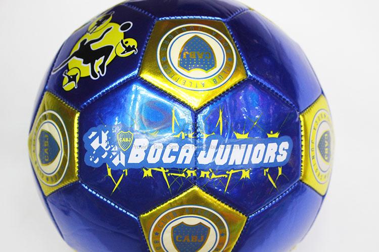 Royal Blue High Quality PVC Split Leather Football Soccer