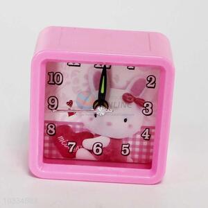 Cartoon Rabbit Pattern Table Clock