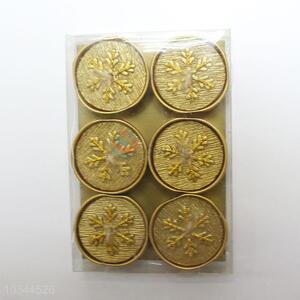 Cute design gold snow pattern tea candles