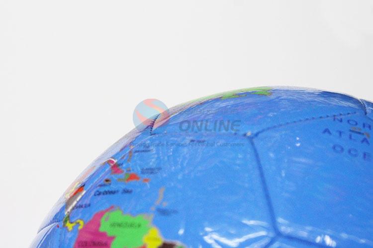 World Map Pattern PU Training Game Soccer Football with Rubber Bladder