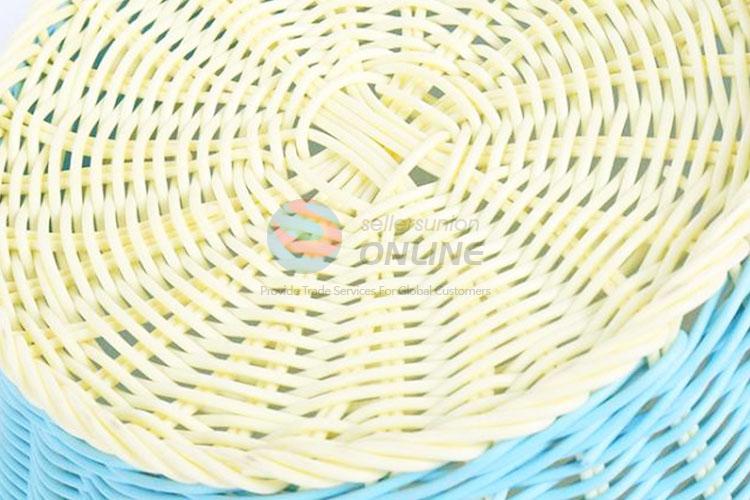 Imitation Rattan Weaving Round Sundries Storage Basket