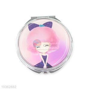 Popular Cute Girl Pattern Round Pocket Makeup Mirror