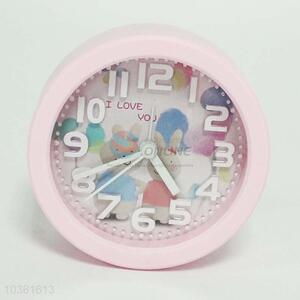 High quality custom plastic clock,pink