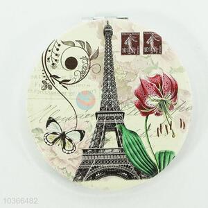 Competitive Price Tower Pattern Round Pocket Mirror for Sale