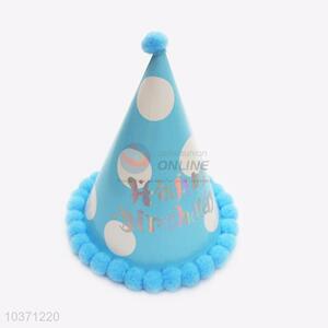 Low price blue&white birthday use hat