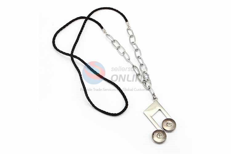 Music Note Pendant Punk Zinc Alloy Jewellery Necklace