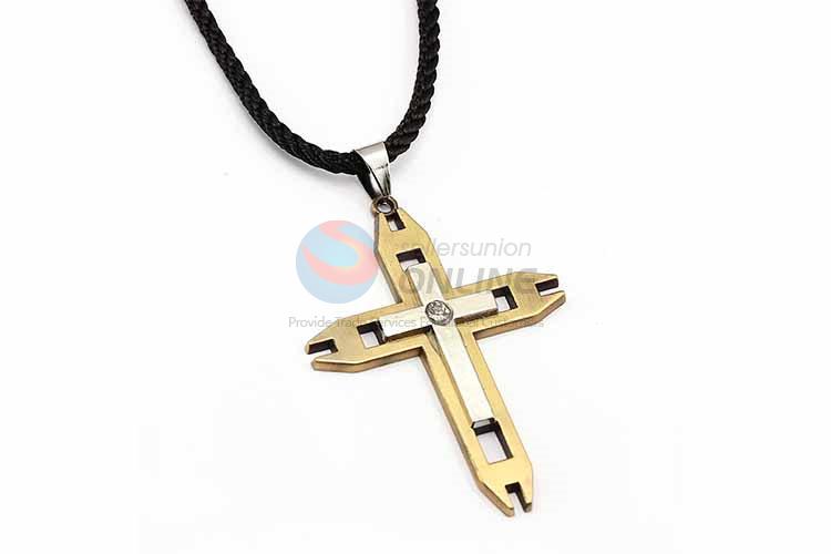 Cross Pendant Punk Zinc Alloy Jewellery Necklace