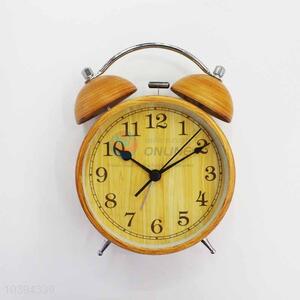 Wood Pattern Iron Alarm Clock/Table Clock