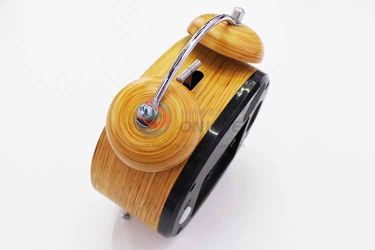 Wood Pattern Iron Alarm Clock/Table Clock