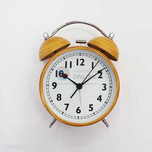 Wood Pattern Iron Alarm Clock/Table Clock