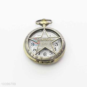 Star Quartz Movement Skeleton Pocket Watch