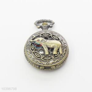 Elephant Quartz Movement Skeleton Pocket Watch